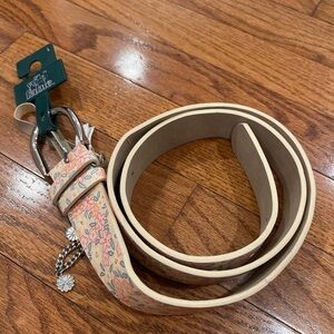 Wild Fable Floral Pink Belt with Silver Buckle and Flower Chain